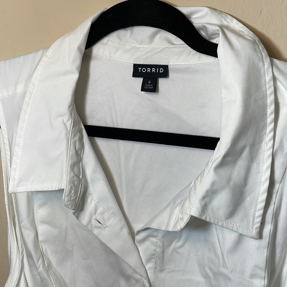 Torrid size 4 WHITE POPLIN COLLARED SHIRTDRESS - Picture 11 of 12